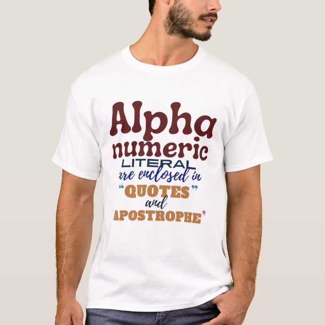 Camiseta Literal alfanumérico na Programação de Cobol (Frente)