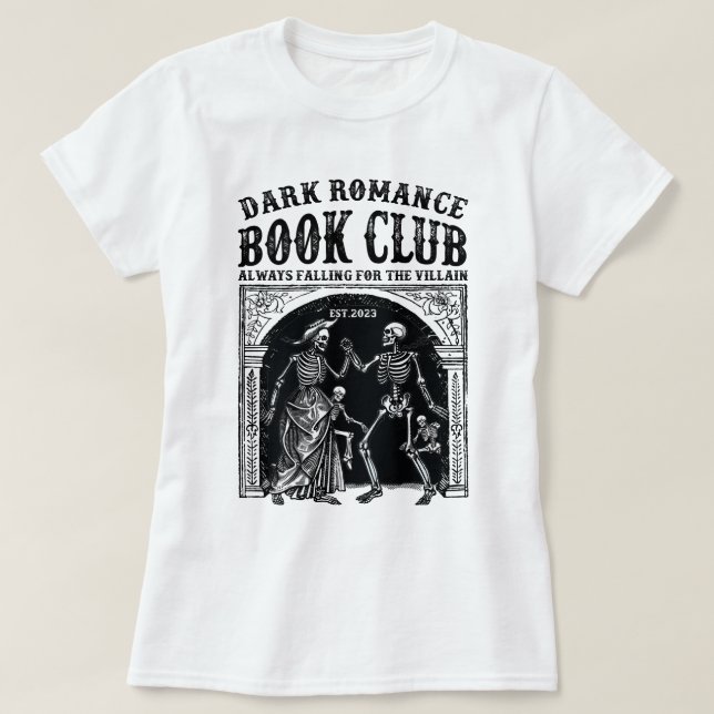 Camiseta Literatura de Trendy do Clube Romance Escuro (Frente do Design)