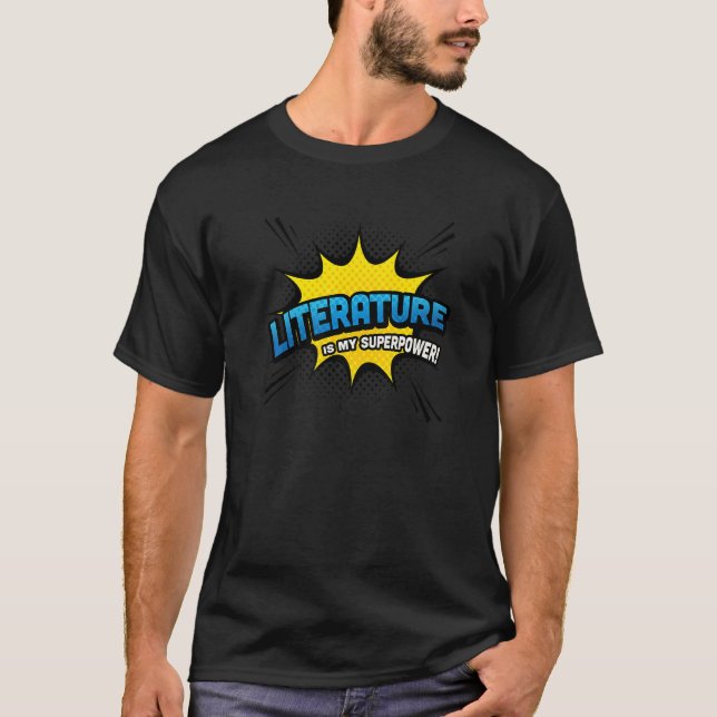 Camiseta Literatura É O Meu Estilo De Quadrinhos De Superpo (Frente)
