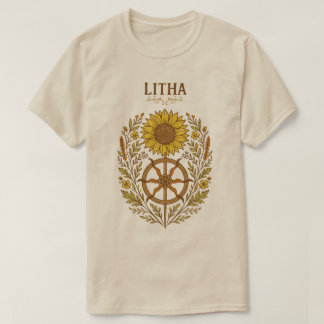 Camiseta Litha Sunflower Wheel Summer Solstice Celestial