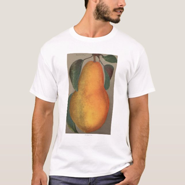 Camiseta Litografia de Chromo da fruta da pera de Bartlett (Frente)