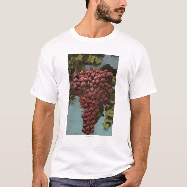 Camiseta Litografia de Chromo da fruta de uvas de (Frente)