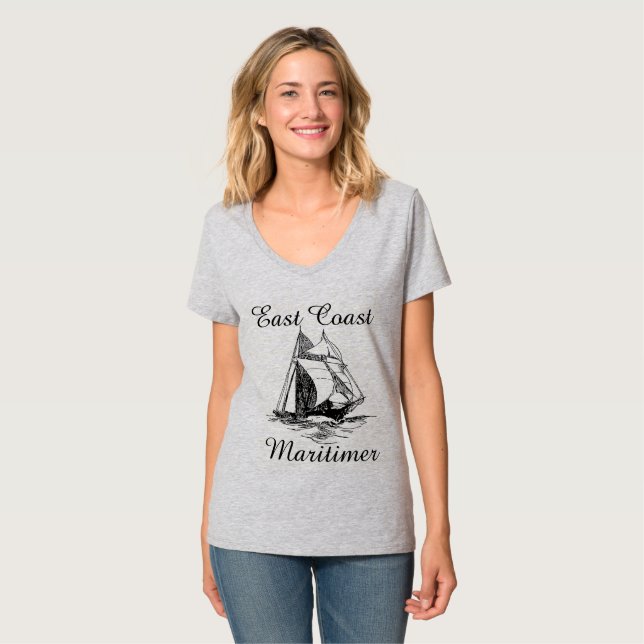 Camiseta Litoral Oriental - Navio de navegação de recreio n (Frente Completa)