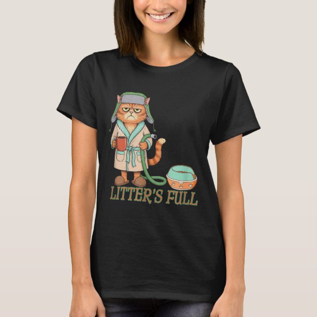 Camiseta Litters Full Funny Cat Lovers Christmas Funny Gift (Frente)