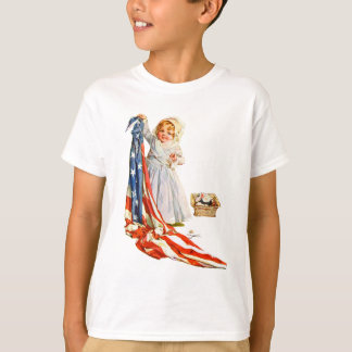 Camiseta Little Betsy Ross e a bandeira americana