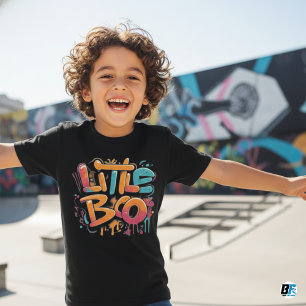 Camiseta Little Boo Laranja Preto Halloween Família Combina