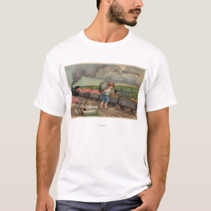 Camiseta Little Boy que despeja o dinheiro no trem