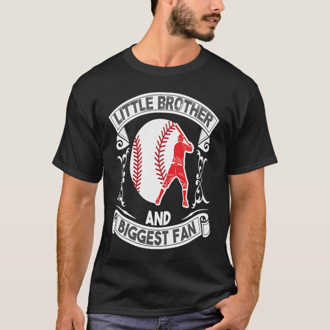 Camiseta Little Brother And Biggest Fan Baseball Match (Frente)