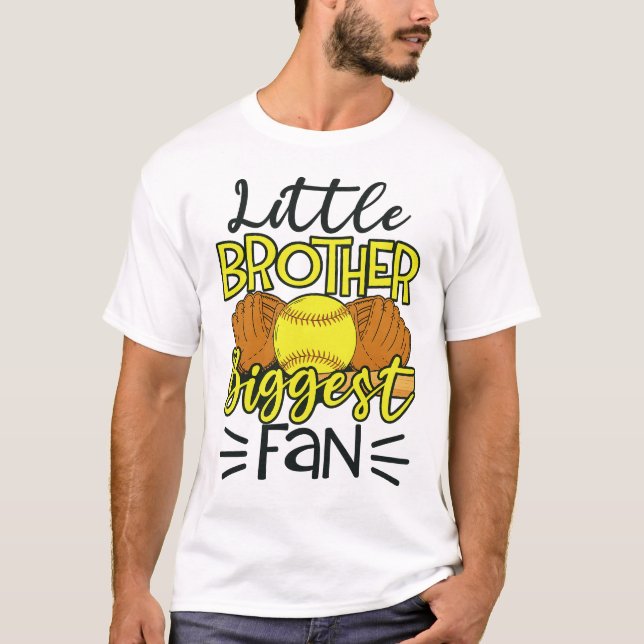Camiseta  Little Brother Biggest Fan Softball (Frente)