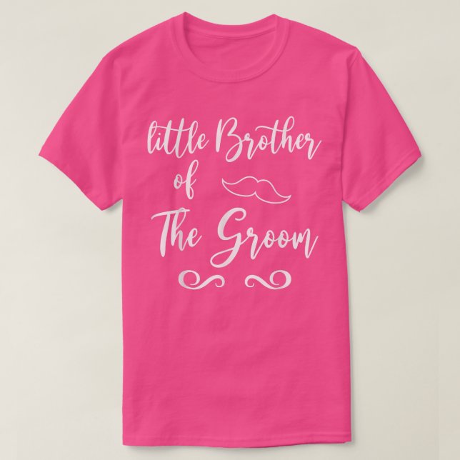Camiseta Little Brother of Groom & Bride Wedding Matching  (Frente do Design)
