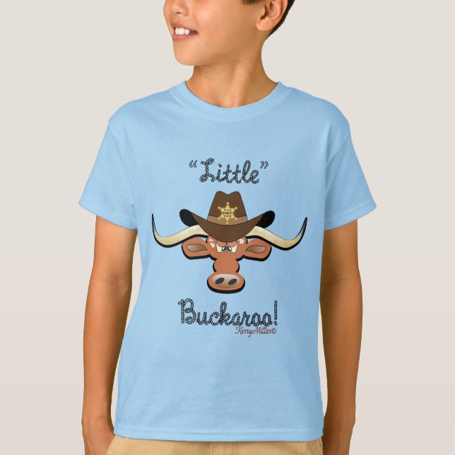 Camiseta Little Buckaroo, Longhorn Steer (Frente)