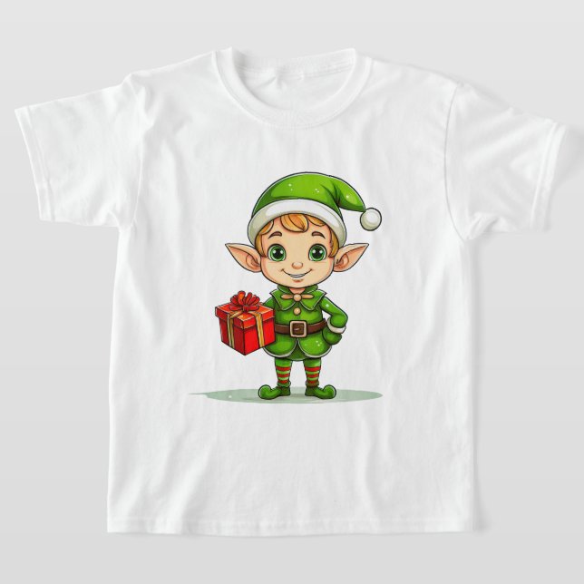 Camiseta Little Christmas Elf – Kids’ Holiday T-Shirt (Postura )