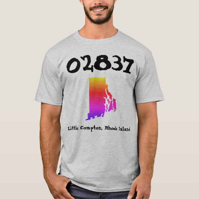 Camiseta Little Compton, RI Código Postal Arco-íris - 02837 (Frente)