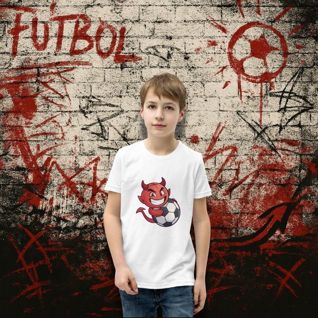 Camiseta Little Devil with a soccer ball (Criador carregado)