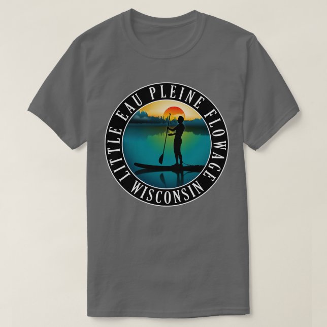 Camiseta Little Eau Pleine Flowage Wisconsin Paddleboard (Frente do Design)