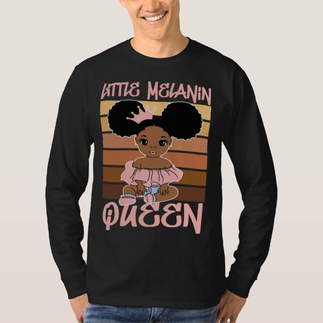 Camiseta Little Girl Melanin Black History Magic Afro Toddl (Frente)