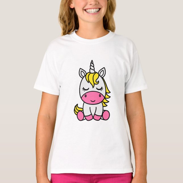 Camiseta Little Girls Unicorn Pony (Frente)