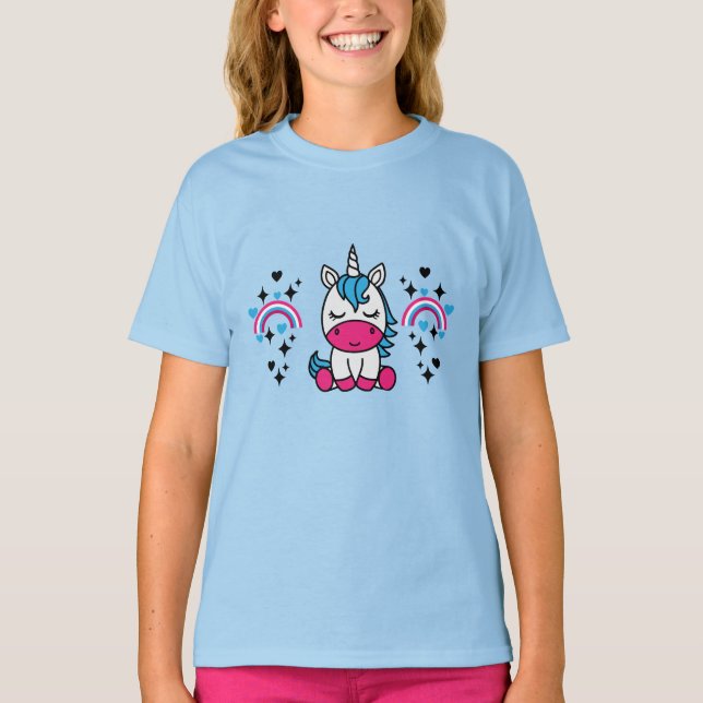 Camiseta Little Girls Unicorn Pony (Frente)