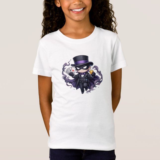 Camiseta Little Magician – Cute Wizard Card Trick Art (Frente)