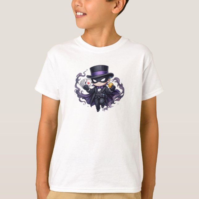 Camiseta Little Magician – Cute Wizard Card Trick Art (Frente)