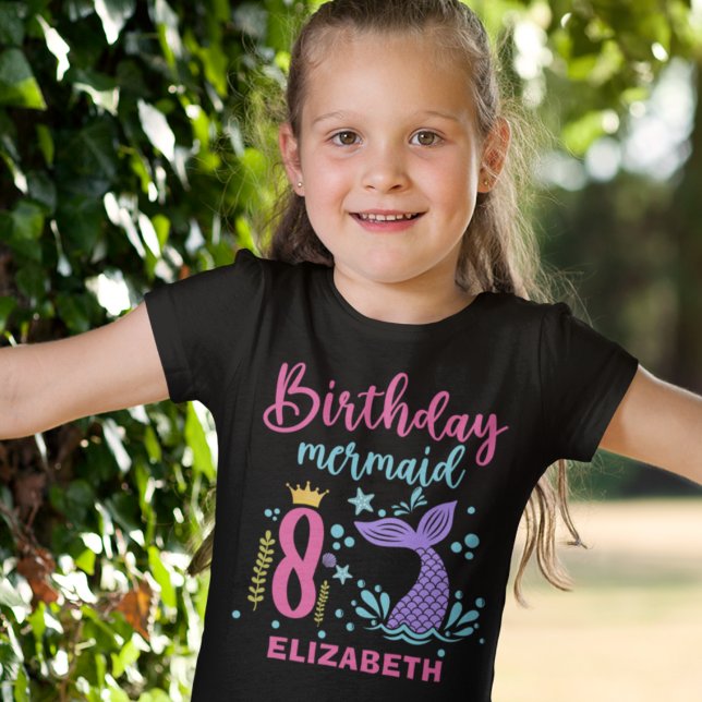 Camiseta Little Mermaid's 8th Birthday Girl (Criador carregado)