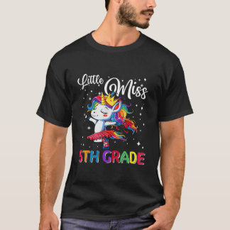 Camiseta Little Miss 5Th Grade Unicorn Magical First Day Of