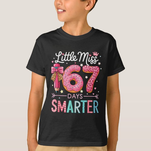 Camiseta Little Miss 67 Days Smarter Donut Lover 67th Day O (Frente)
