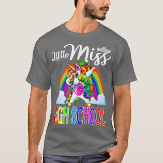 Camiseta Little Miss High School Unicorn First Day Of Schoo