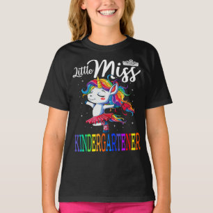 Camiseta Little Miss Kindergartner Unicorn