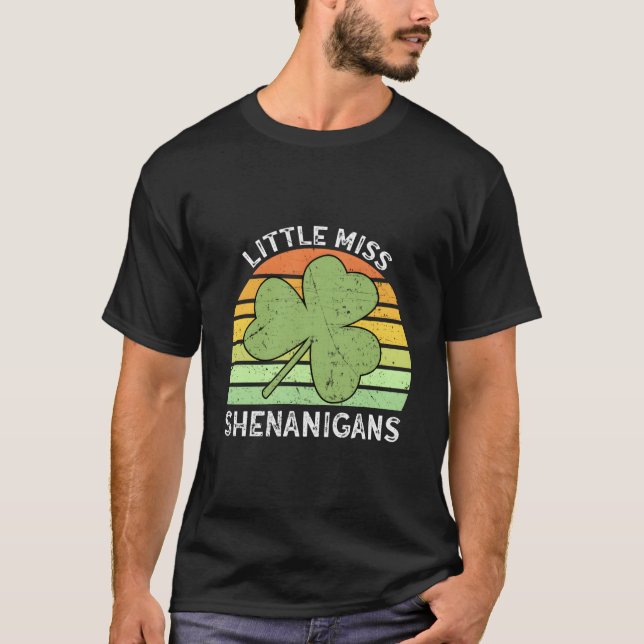 Camiseta Little Miss Shenanigans St Patricks Day (Frente)