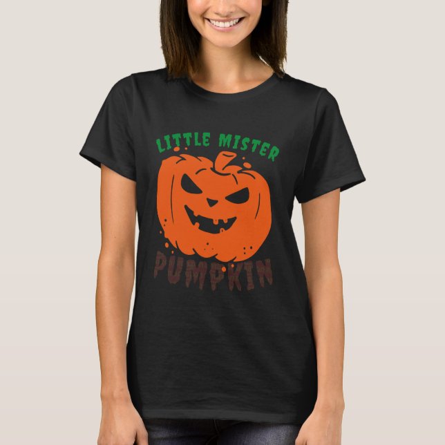 Camiseta Little Mister Pumpkin Halloween Boys Pumpkins Todd (Frente)