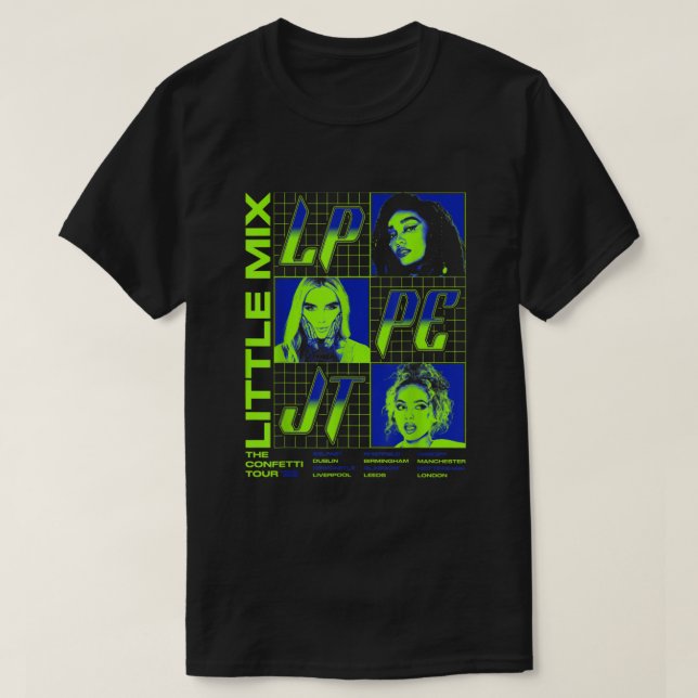 Camiseta Little Mix  The Confetti Tour Neon Grid  (Frente do Design)