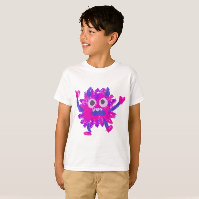 Camiseta Little Monster Animal Drawing (Frente Completa)