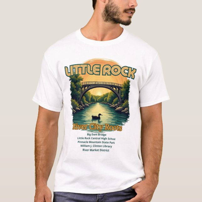 Camiseta Little Rock, Arkansas, "River City Roots," (Frente)