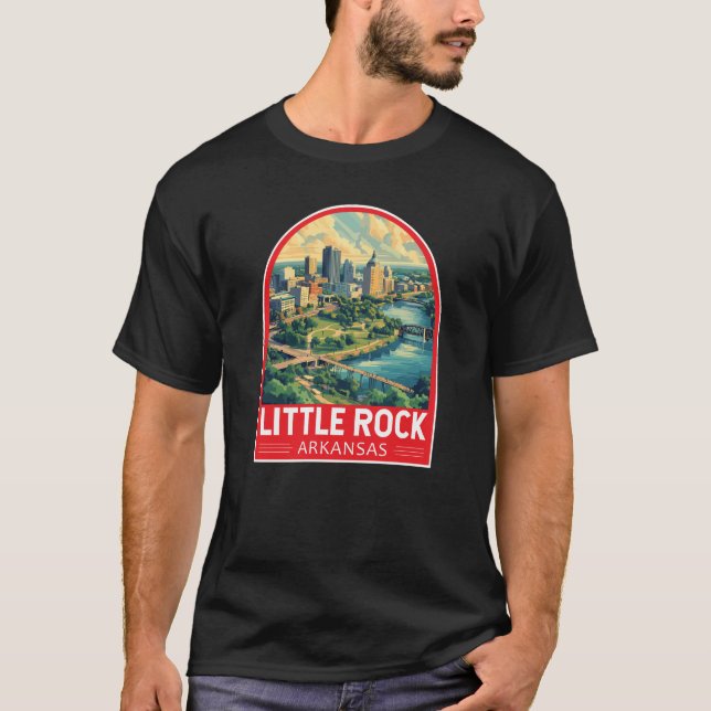 Camiseta Little Rock Arkansas Viagem Art Emblem (Frente)