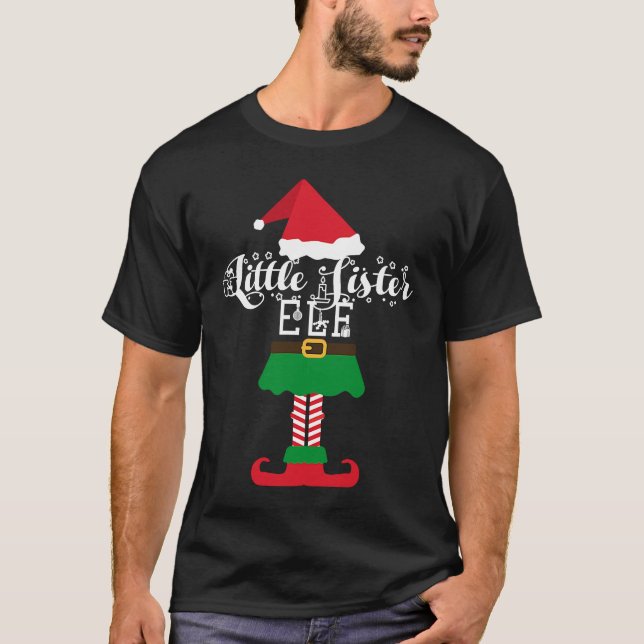 Camiseta Little Sister Elf Christmas Family Elves Matching  (Frente)