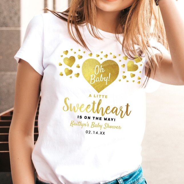 Camiseta Little Sweetheart Valentine's Day Baby Shower (Criador carregado)