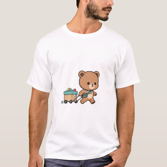 Camiseta Little Traveler Bear Illustration (Frente)