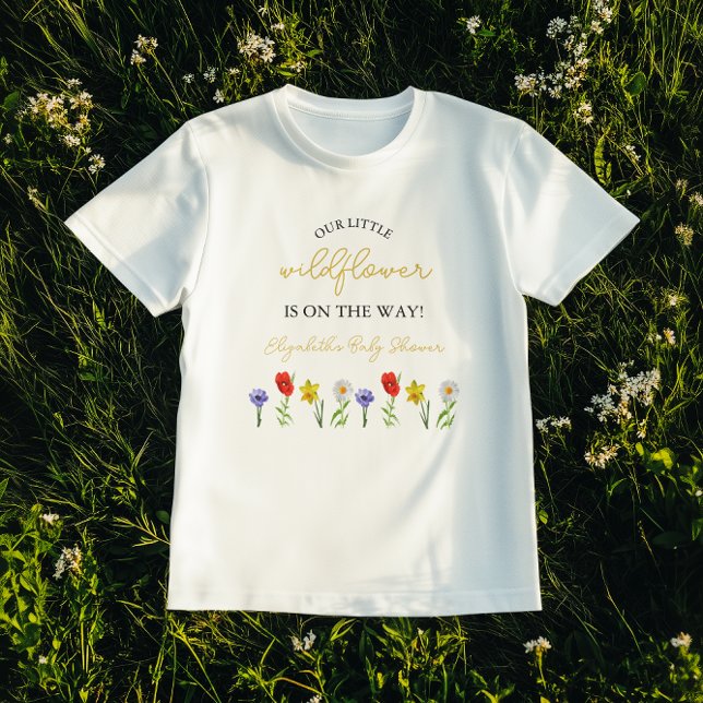 Camiseta Little Wildflower Baby Shower (Criador carregado)