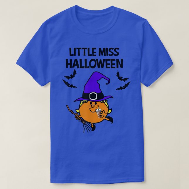 Camiseta LittleMiss Halloween, Funny Cute Little Witch On B (Frente do Design)