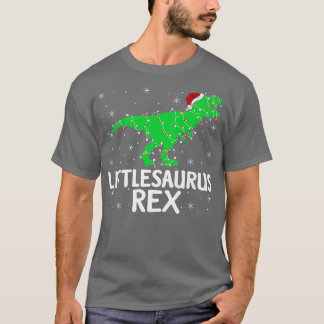 Camiseta Littlesauro Re Xmas Luzes Papais noeis Tre Dinossa
