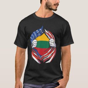 Camiseta Lituânia Bandeira Americana Orgulhosa Da Minha Lit