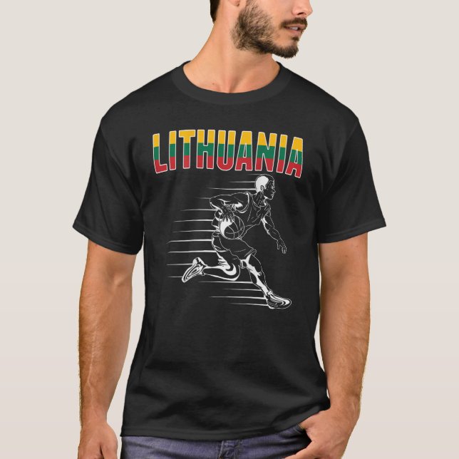 Camiseta Lituânia Fãs de basquetebol Jersey Lituânia Bandei (Frente)