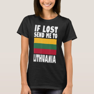 Camiseta Lituânia Flag Design Se perdido envie-me para a Li