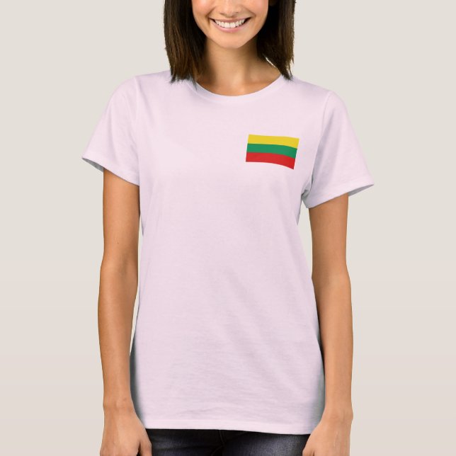 Camiseta Lituânia Flag e Map dk T-Shirt (Frente)
