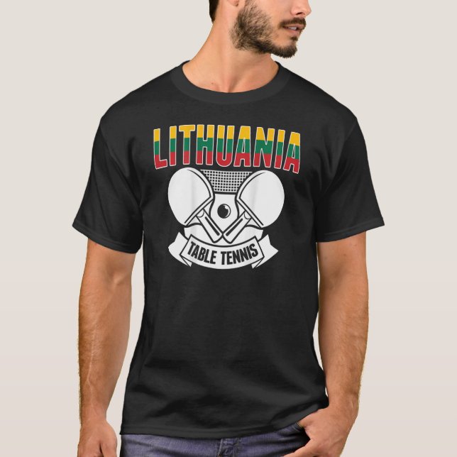 Camiseta Lituânia Mesa de suporte a Tênis Lituânia Ping P (Frente)