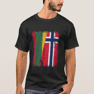 Camiseta Lituânia Noruega Meia Bandeira Lituano Norueguês A