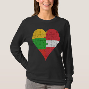 Camiseta Lituano Flag Heart