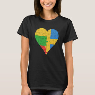 Camiseta Lituano Flag Heart