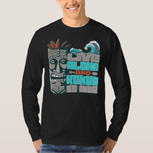 Camiseta Live Aloha Kokua Da' Aina Hawaii Surfer Polinésio